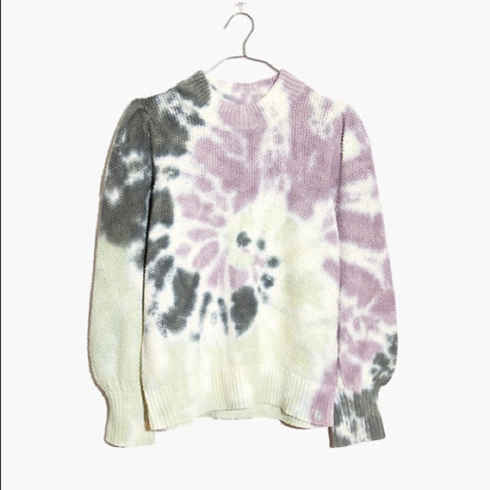 Madewell BRAND NEW Tie-Dye Puff-Sleeve Sweater